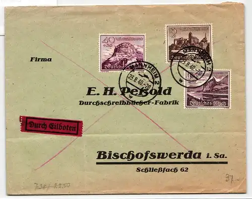 Deutsches Reich 738 u.a. auf Brief #KF920