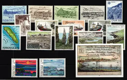 Dänemark Färöer Jahrgang 1987 mit 145-161 postfrisch #KG488