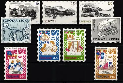 Dänemark Färöer Jahrgang 1982 mit 70-78 postfrisch #KG511