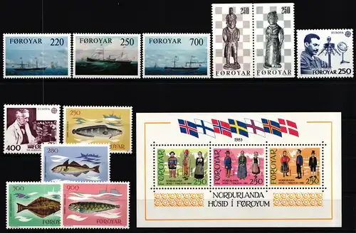 Dänemark Färöer Jahrgang 1983 mit 79-92 postfrisch #KG484
