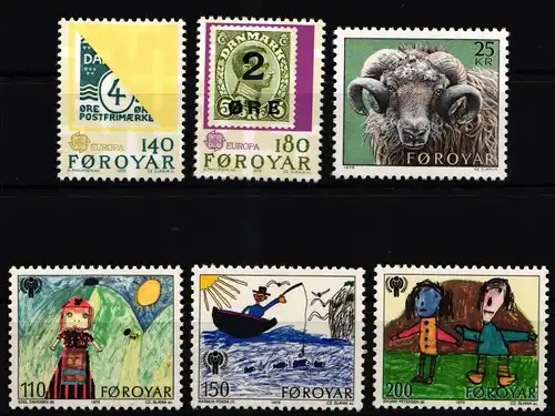 Dänemark Färöer Jahrgang 1979 mit 42-47 postfrisch #KG514