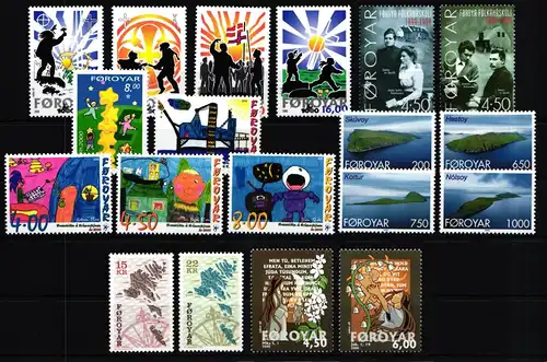 Dänemark Färöer Jahrgang 2000 mit 368-386 postfrisch #KG501