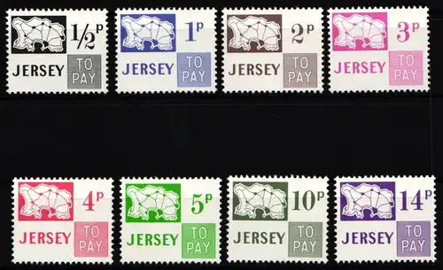 Großbritannien Jersey Portomarken 7-14 postfrisch #KG573