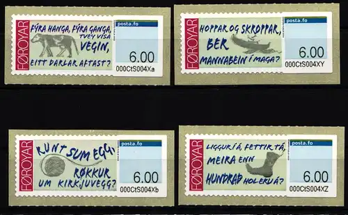 Dänemark Färöer Automatenmarken 5-8 postfrisch #KG509