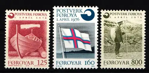 Dänemark Färöer Jahrgang 1976 mit 21-23 postfrisch #KG517