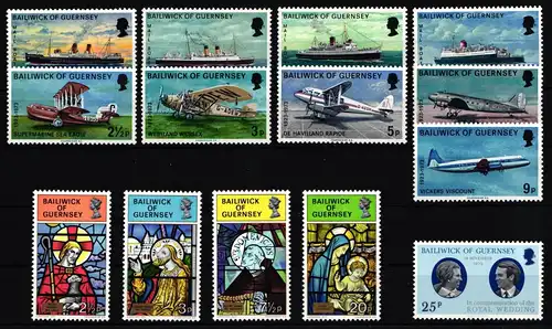 Großbritannien Guernsey Jahrgang 1973 mit 75-88 postfrisch #KG582