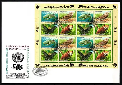 Vereinte Nationen Wien 248-251 gestempelt als FDC Kleinbogen #KG881