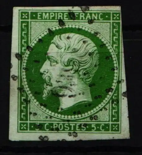 Frankreich 11 b gestempelt oben rechts berührt, sonst breitrandig #KH062