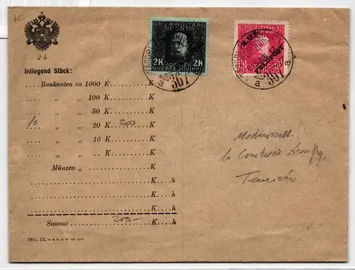 Österreich Feldpost Allgemeine Ausgabe 6, 18 auf Brief #KH185