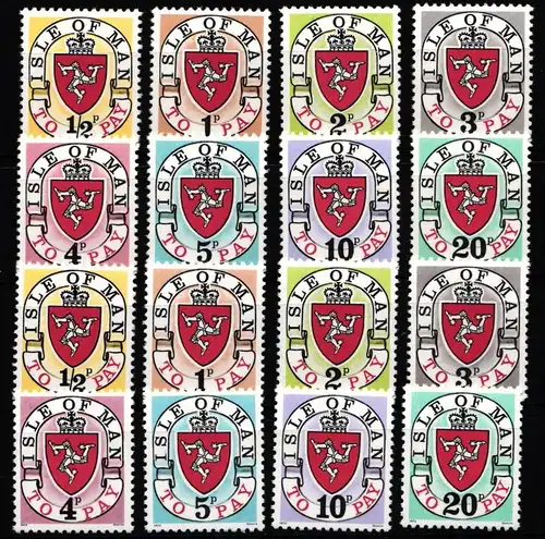 Großbritannien Isle of Man Portomarken 1-8 I/II postfrisch #KI240