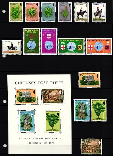 Großbritannien Guernsey Jahrgang 1975 mit 114-128 postfrisch #KI013