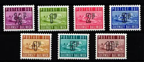Großbritannien Guernsey Portomarken 8-14 postfrisch #KI009