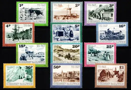 Großbritannien Guernsey Portomarken 30-41 postfrisch #KI004