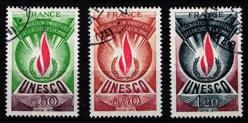Frankreich Dienstmarken Unesco 13-15 gestempelt #KI032