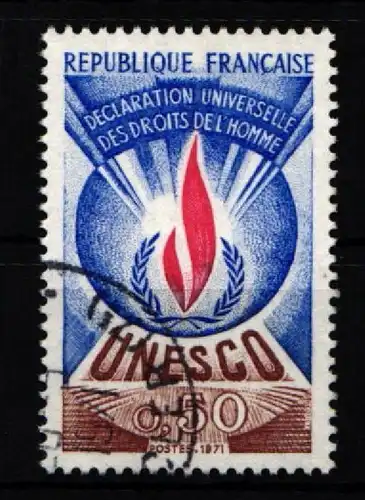 Frankreich Dienstmarken Unesco 12 gestempelt #KI033
