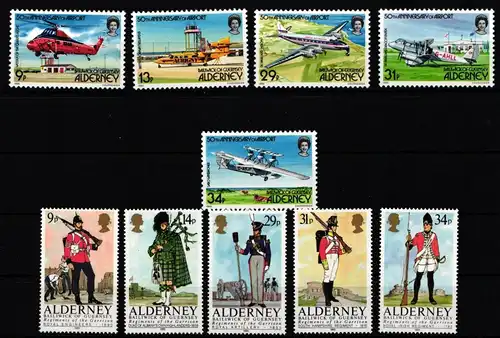 Großbritannien Guernsey Alderney Jahrgang 1985 mit 18-27 postfrisch #KI002