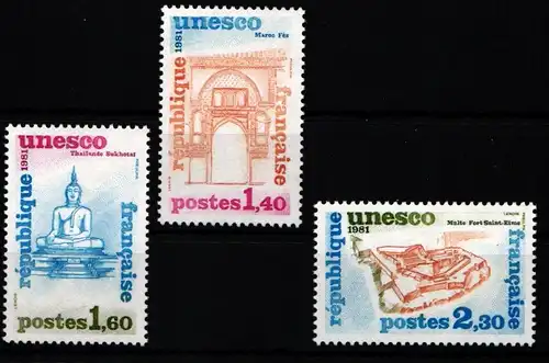 Frankreich Dienstmarken Unesco 24-26 postfrisch #KI116