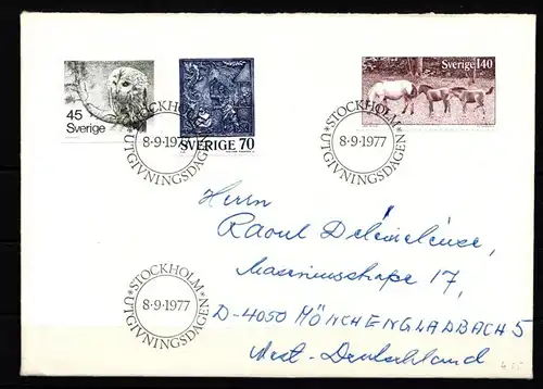 Schweden 991-993 gestempelt als FDC, Eulen #KG936