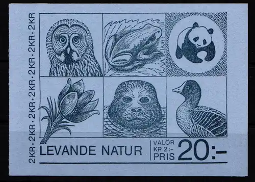 Schweden MH 104 postfrisch als Markenheftchen, Eulen #KG945