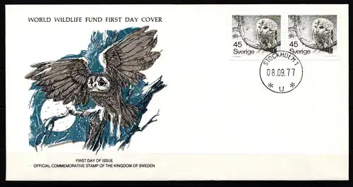 Schweden 991 gestempelt als FDC, Eulen #KG937