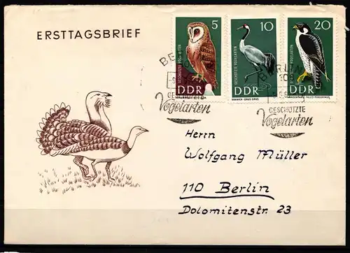 DDR 1272-1274 gestempelt als FDC #KG987