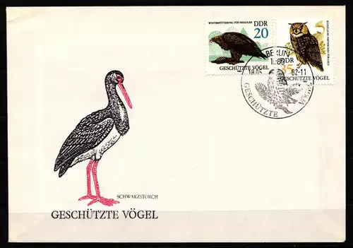 DDR 2703, 2705 gestempelt auf Brief, Eulen #KJ811