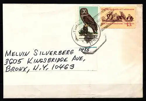 USA 1358 gestempelt auf Brief, Eulen #KJ822