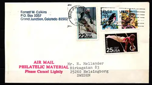 USA 1980-1981 gestempelt als Brief, Eulen #KJ831