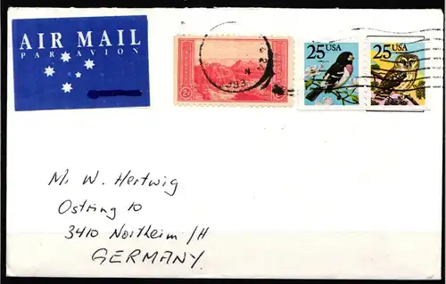 USA 1980-1981 gestempelt als Brief, Eulen #KJ828