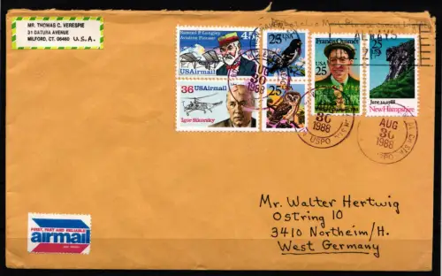 USA 1980-1981 gestempelt auf Brief, Eulen #KJ834