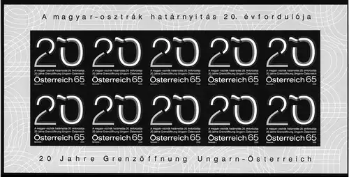 Österreich 2823 postfrisch als Schwarzdruck-Kleinbogen #JI863