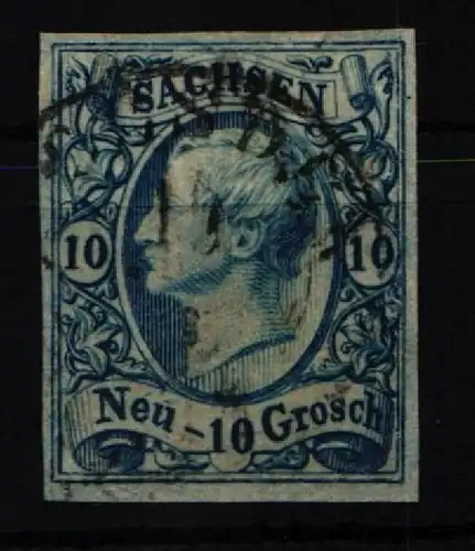 Sachsen 13 gestempelt gut geschnitten #KI350