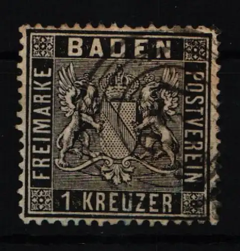 Baden 9 gestempelt gute Zähnung #KI400