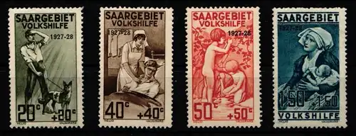 Saargebiet 122-125 mit Falz #KI500