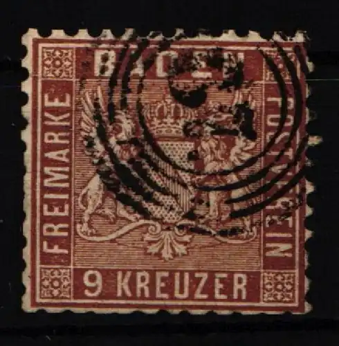Baden 15 gestempelt leichte Mängel #KI528