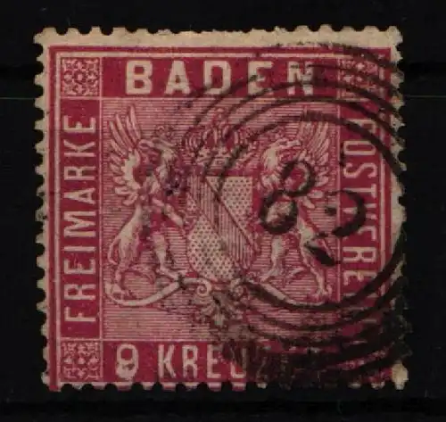 Baden 12 gestempelt Mängel (Zähnung und falzhelle Stelle) #KI526