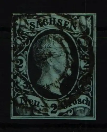 Sachsen 5 gestempelt gut geschnitten #KI381