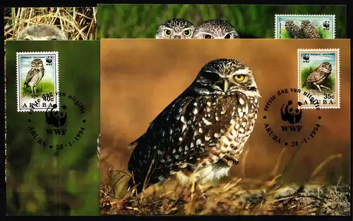 Aruba 134-137 gestempelt als FDC auf vier Postkarten #KJ922