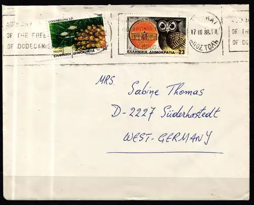 Griechenland 1657 gestempelt auf Brief, Eulen #KJ974
