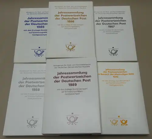 Ersttagsblatt-Jahressammlungen der DDR Band 1-6 gestempelt #KG635