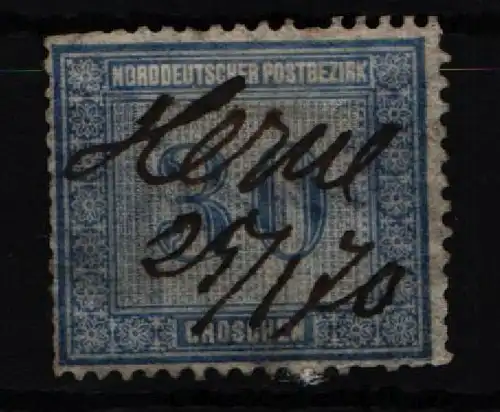Norddeutscher Bund 26 gestempelt Federzugentwertung, leichte Mängel #KI753