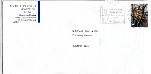 Luxemburg 1466 gestempelt auf Brief, Eulen #KJ242
