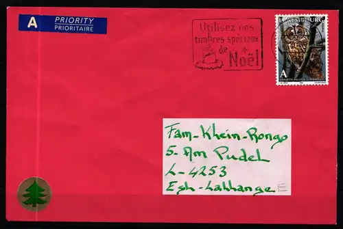 Luxemburg 1133 gestempelt auf Brief, Eulen #KJ239