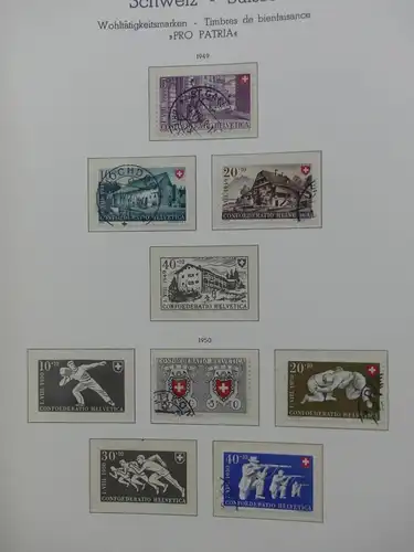 Schweiz ab 1945-1949 gestempelt besammelt im Leuchtturm Binder #LY353