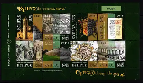Zypern 1160-1167 postfrisch als Kleinbogen #JV120