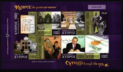 Zypern 1187-1194 postfrisch als Kleinbogen #JV124