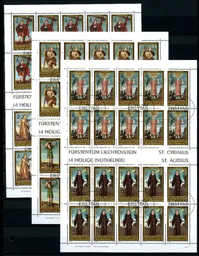 Liechtenstein 1341-1346 gestempelt mit Ersttagsstempel als Kleinbögen #JV190