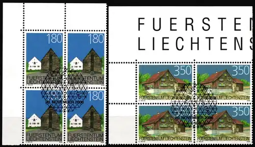 Liechtenstein 1434-1435 gestempelt mit Ersttagsstempel als 4er Blöcke #JV203