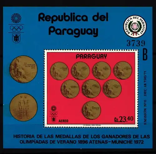 Paraguay Block 196 postfrisch #JU962