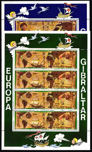 Gibraltar 638-641 postfrisch als ZD-Bögen, Cept #JU928